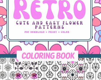 Retro Flower Coloring Book | Groovy Hippie Patterns (PDF Download)