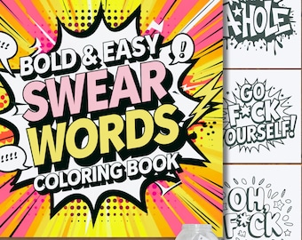 Libro para colorear de malas palabras: arte fácil para aliviar el estrés (PDF imprimible)