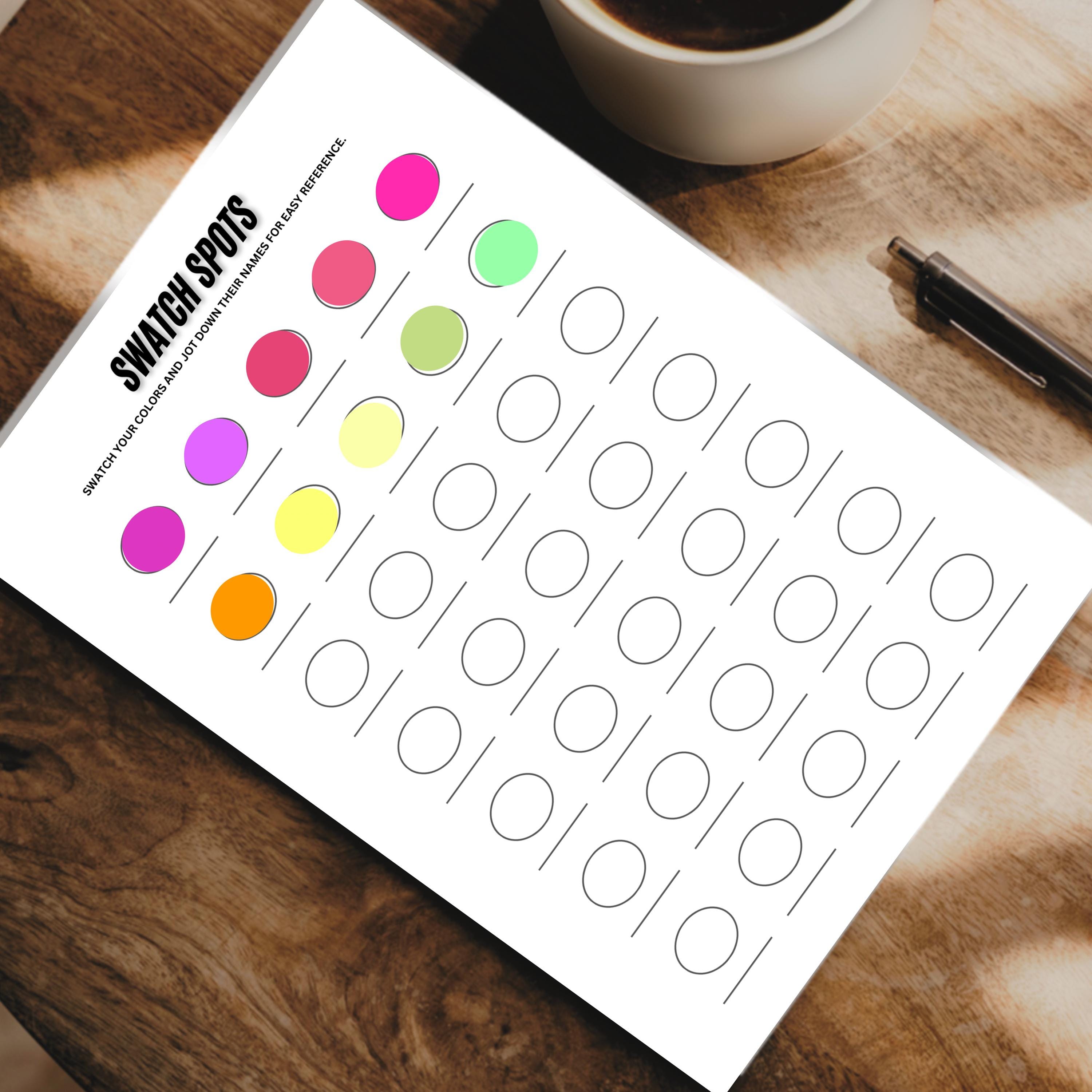 Coloring Marker Swatch Sheets Color Reference Pdf Digital Download