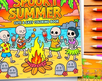 Dibujos para colorear de verano espeluznante: diseños fáciles y adorables (descarga PDF)