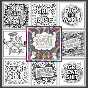 Dibujos para colorear divertidos y fáciles de usar con palabrotas. 107 páginas para colorear. Descarga, imprime y colorea en PDF.