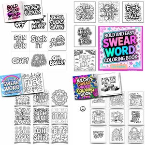 Bold & Easy Swear Word Coloring Book Bundle (PDF Download) image 2