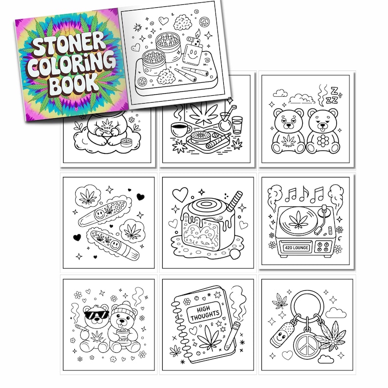 Stoner Coloring 15 BOOK Bundle, Bold Easy (PDF Download Print) - Etsy