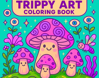 Trippy Art Malbuch | 48 Groovy Pages (PDF Download und Druck)