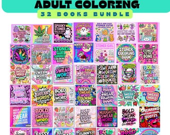 Stoner and Swear Words Adult Coloring Book Bundle (32 Books) (PDF Download)