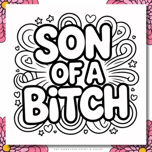 Bold & Easy Swear Word Coloring Book Bundle (PDF Download) image 15