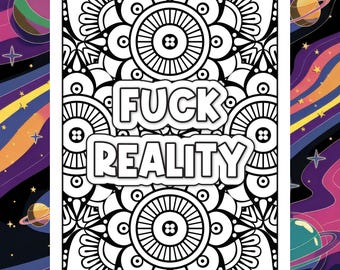 Funny Swear Word Coloring Book, Adult Activity (Digital Download)