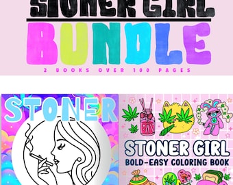Stoner Girl Coloring Book Bundle – Cute Coloring Pages (PDF Download)