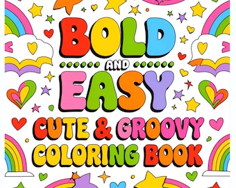 Cute Groovy Doodle Coloring Pages, Simple Designs (PDF Download)