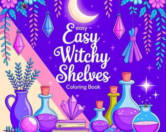 Witchy Coloring Book: Cozy Spells & Herbs (PDF Digital Download, 60 Pages)