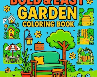 Spring Garden Coloring Pages, Bold Easy Designs (PDF Download)