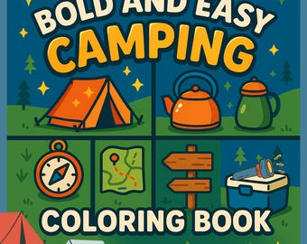 Målarbok för camping | 52 enkla utskrivbara sidor (PDF)