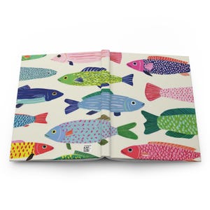 Colorful Fish Pattern Hardcover Journal | Lined Notebook
