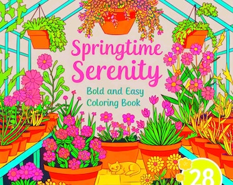 Målarbok för vårens lugn | Enkla blommönster (PDF-nedladdning)