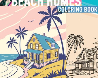 Beach House Coloring Pages: Summer Ocean Theme (PDF Download, 100 Pages)