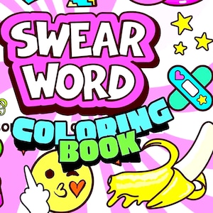 Dibujos para colorear de palabras malsonantes, atrevidas y fáciles. Libro para colorear en formato PDF para descargar e imprimir. Páginas para colorear digitales.