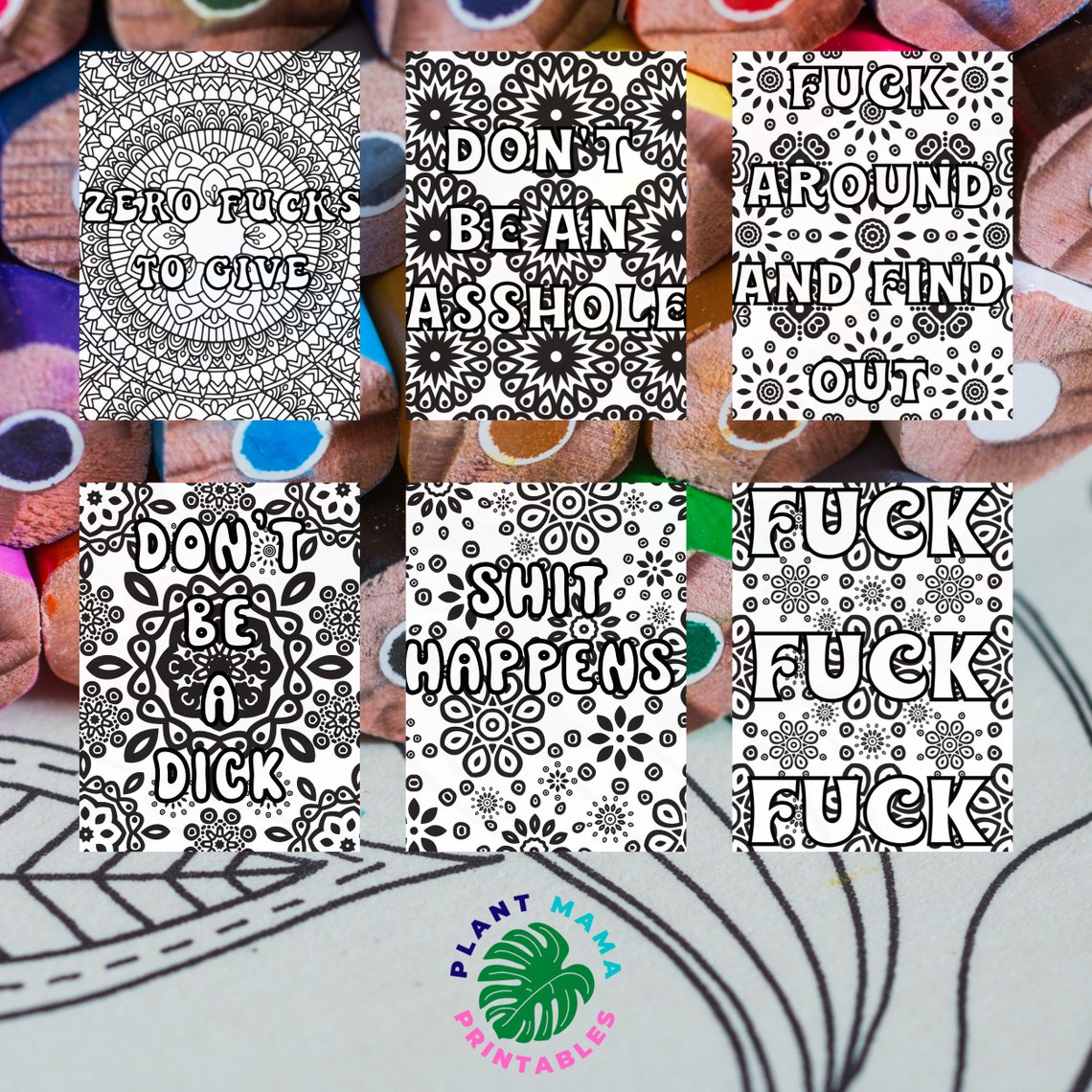 Adult Swear Word Coloring Book Printable Coloring Pages With - Etsy