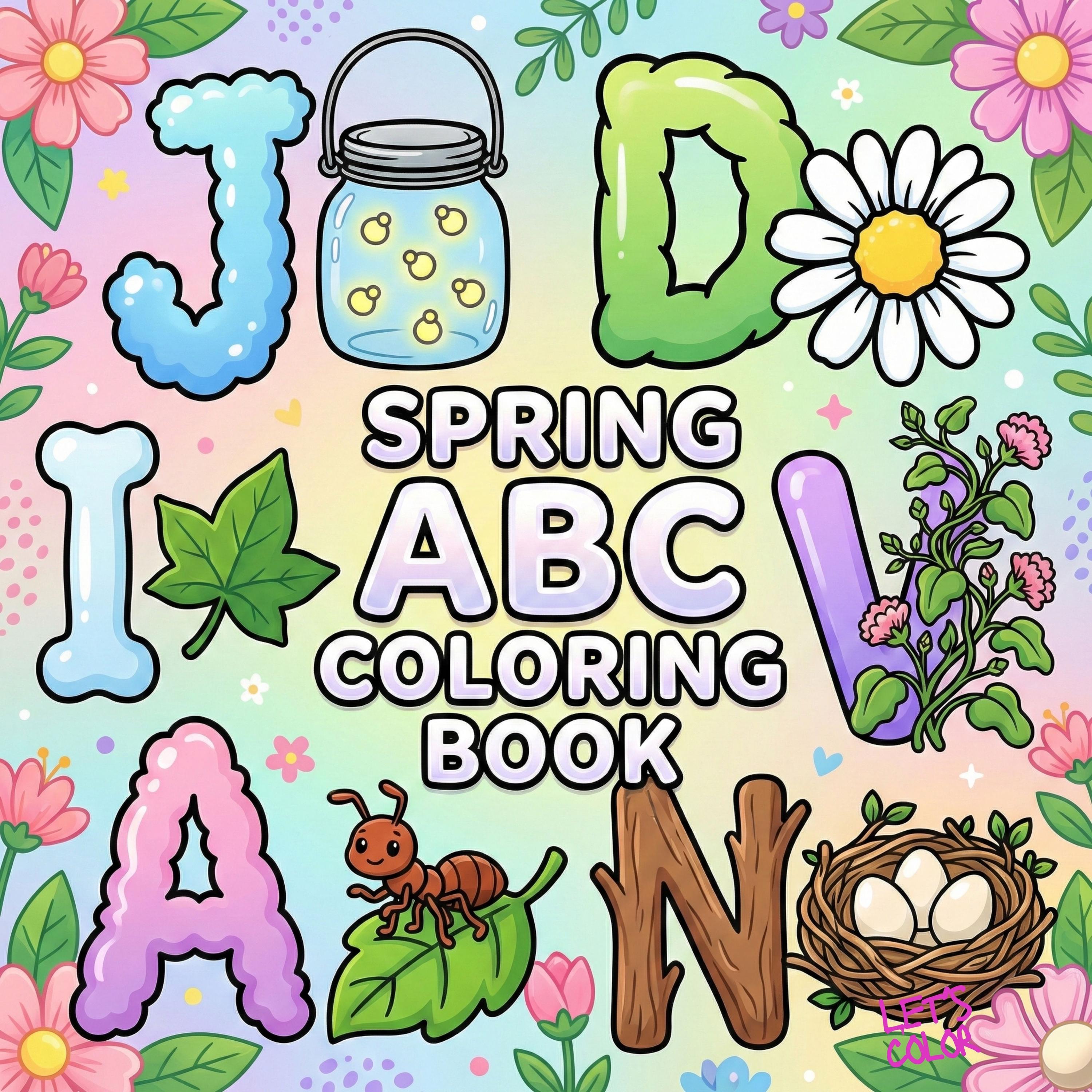 ABC Spring Alphabet Kids Coloring Book | PDF Download and Print | 33 ...