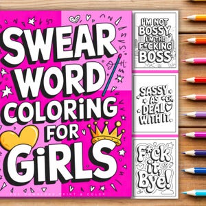 Libro para colorear con frases groseras, atrevidas y fáciles, para chicas adultas. ¡A colorear! Descarga el PDF, imprime y colorea.