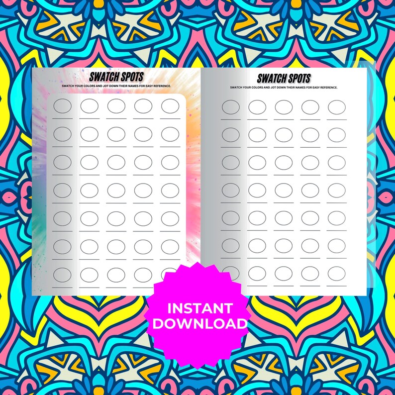 Coloring Marker Swatch Sheets Color Reference Pdf Digital Download