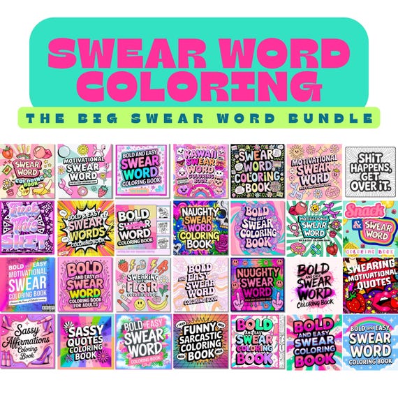 Bold & Easy Swear Word Coloring Book Bundle (PDF Download)