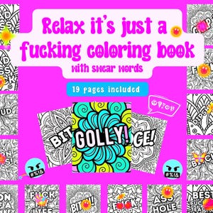 Adult swear word coloring book - printable coloring pages with swear words because sometimes you need to color and swear