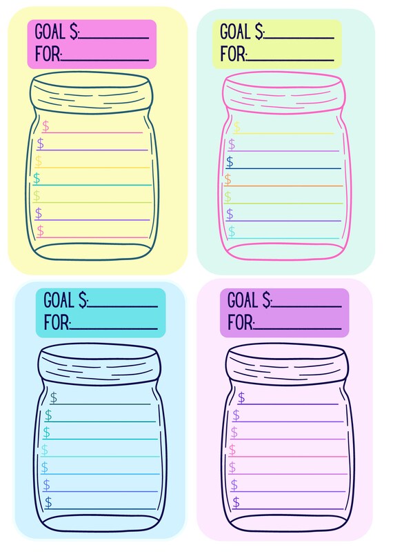 Savings Goal Tracker – Mason Jar Variety Pack (Digital Download)