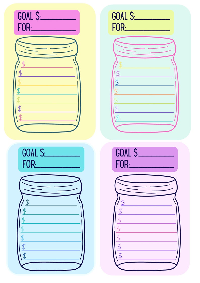 Sparmålsspårare – Mason Jar Variety Pack (digital nedladdning) bild 1