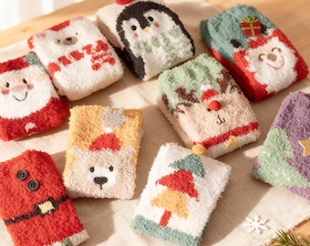 Christmas Fuzzy Socks | Women's Holiday Plush Fleece Socks