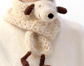 Hand Knitted Dachshund Scarf – Funny Sausage Dog Winter Wrap | Christmas Gift