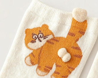 Calzini con coda di gatto 3D / Calzini in cotone originali, regalo per gli amanti dei gatti