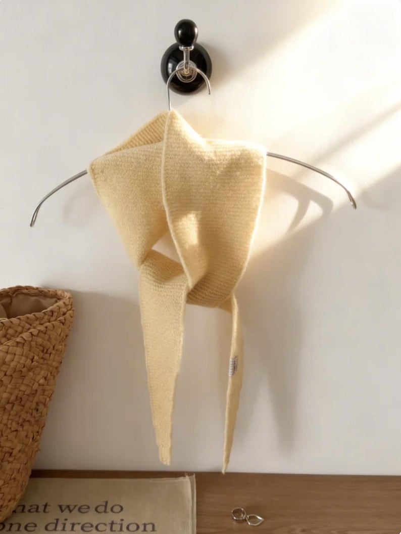 Wool Sophie Scarf, Pure Wool Triangle Shawl, Soft Warm Winter Neck Wrap, Cozy Hand-Feel Kerchief image 3