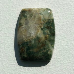 Hand-Polished Rectangular Jasper Cabochon | Earthy Beige-Gray Stone