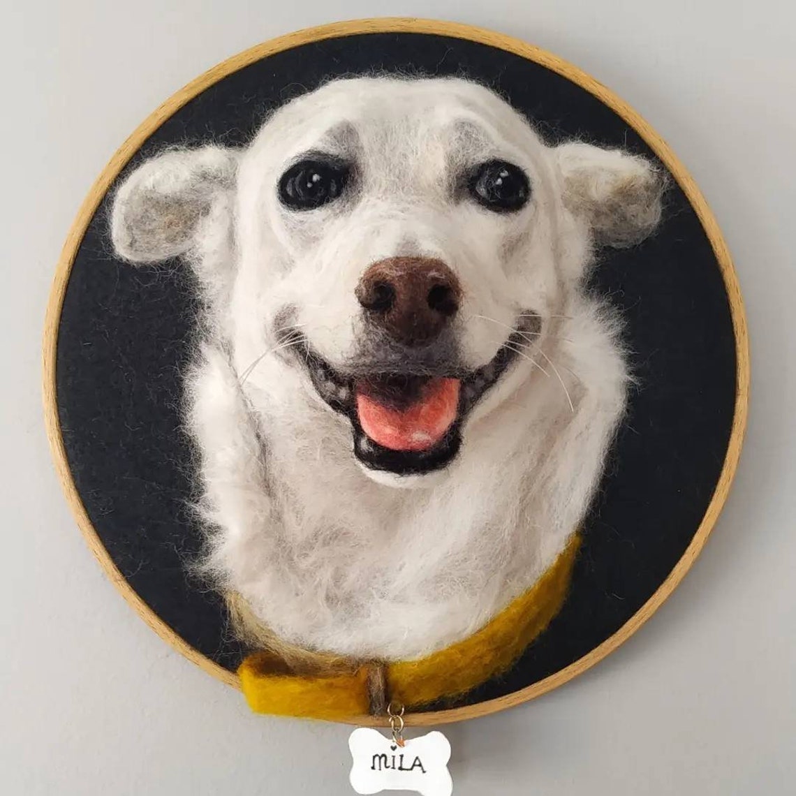 3d Needle Felted Dog Portrait, Custom Dog Portrait, Dog Portrait From