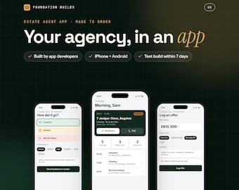 不動産エージェント向けカスタムアプリ（iPhone/Android対応）、物件内覧、オファー、スケジュール管理（パッケージ）