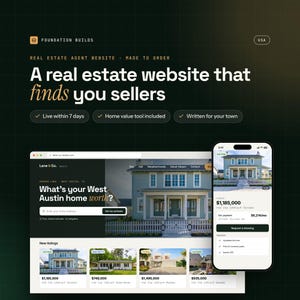 Real Estate Agent Website with Home Value Tool, Buyer Alerts and Listings, Agent Package