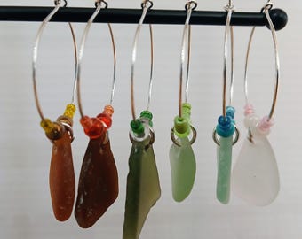 Wine Glass Charms - Genuine Sea Glass