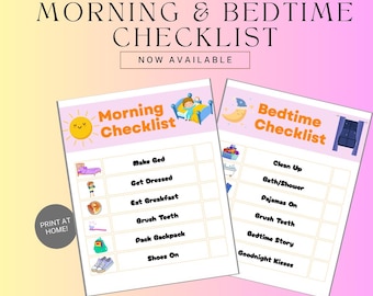 Morning and Bedtime Routine Chart Bundle/Toddler Daily Routine Checklist/Kids Reward Chart Printables/Instant Download