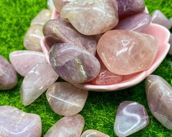 Lavender Rose Quartz Tumbles | Tumbled Lavender Rose Quartz | Crystal Quartz