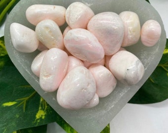 Large Mangano Calcite Tumbled Crystals | Healing Crystals | Large Mangano Calcite Tumbled Stone