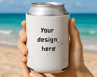 Regular Can Cooler Mockup: Cruise, Beach, Wedding Blank Can Holder Mockup (JPG)