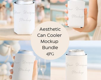 Can Cooler Mockup Bundle, Can Cooler Mockups, Drink Sleeve Mockup Pack, Can Holder Mock, Sublimation Mockups, 4JPG, Digital Download