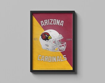 Arizona Cardinals Football Helmet Vintage Poster