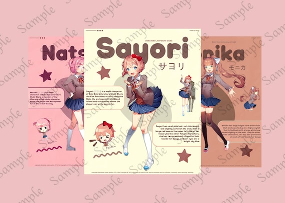 ドキドキ文芸部!ポスター |サヨリ、ナツキ、モニカ、ユリ - Etsy 日本