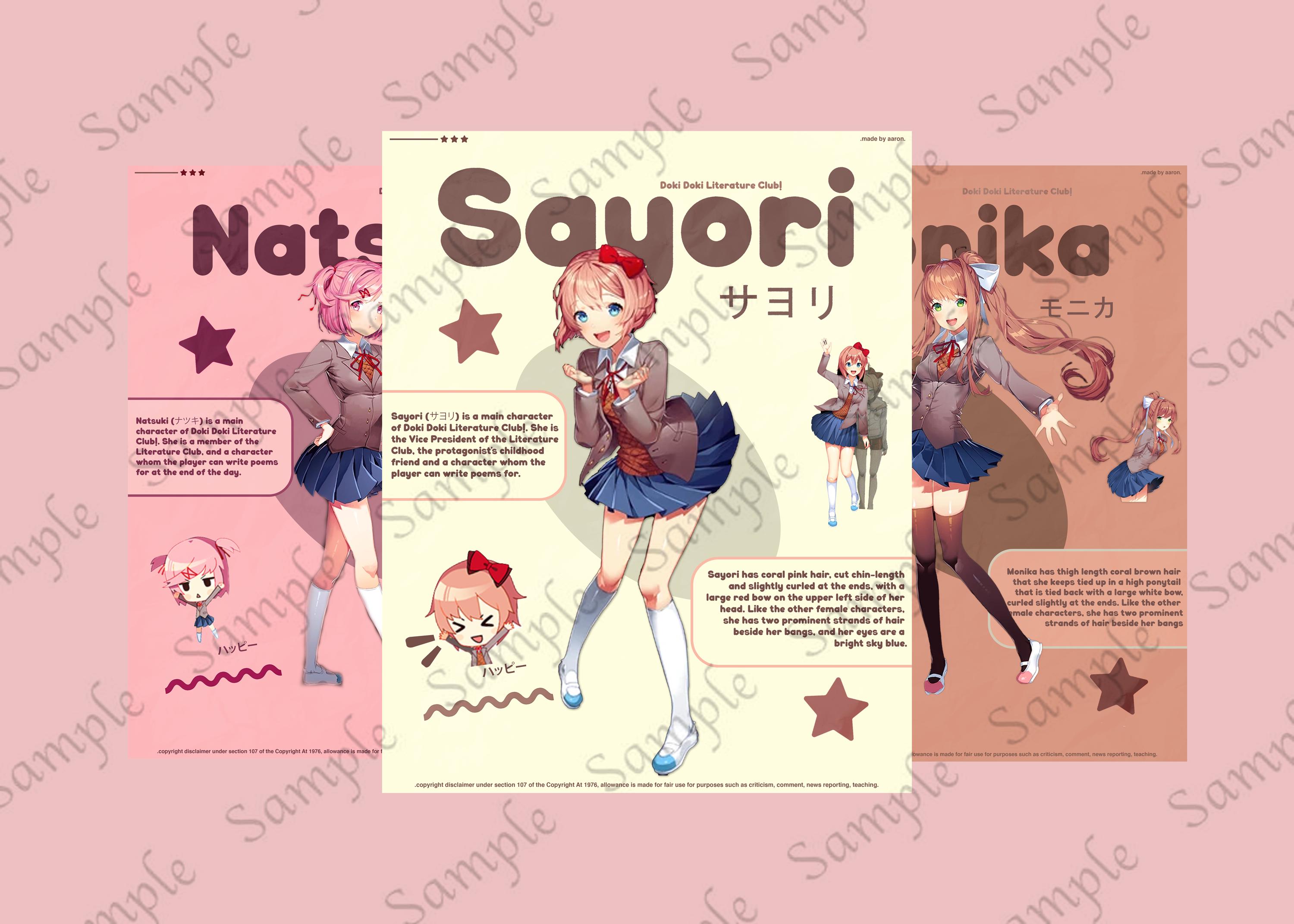 ドキドキ文芸部!ポスター |サヨリ、ナツキ、モニカ、ユリ - Etsy 日本