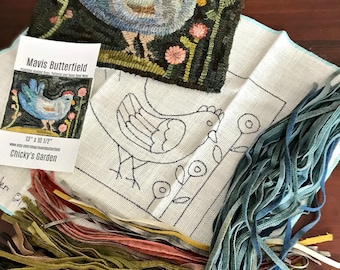 RUG HOOKING KIT - Chicky's Garden on Linen