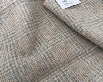 Pewter Plaid Wool Fabric: Fat Quarter for Rug Hooking (16"x28")