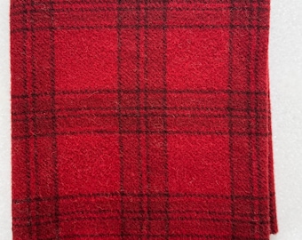 Red Velvet - 100% Wool Fabric Fat 1/4 Yard {16"x28"} For Rug Hooking -  Washed And Ready To Use