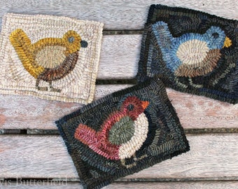 Rug Hooking Pattern Miss Robin on Linen or Paper