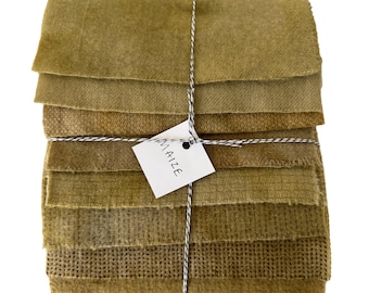 Hand Dyed Wool Fabric, 8 Maize Fat 1/16 Sixteenth for Primitive Rug Hooking